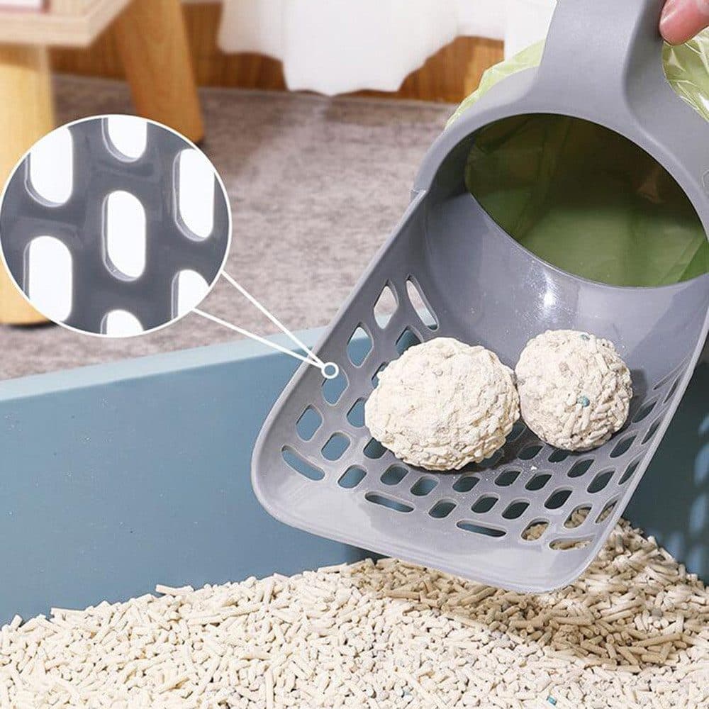 2-in-1 Litter Box Scoop with Holder and Waste Bags, Non-Slip Durable Pet Cleaning Tool โ image 4