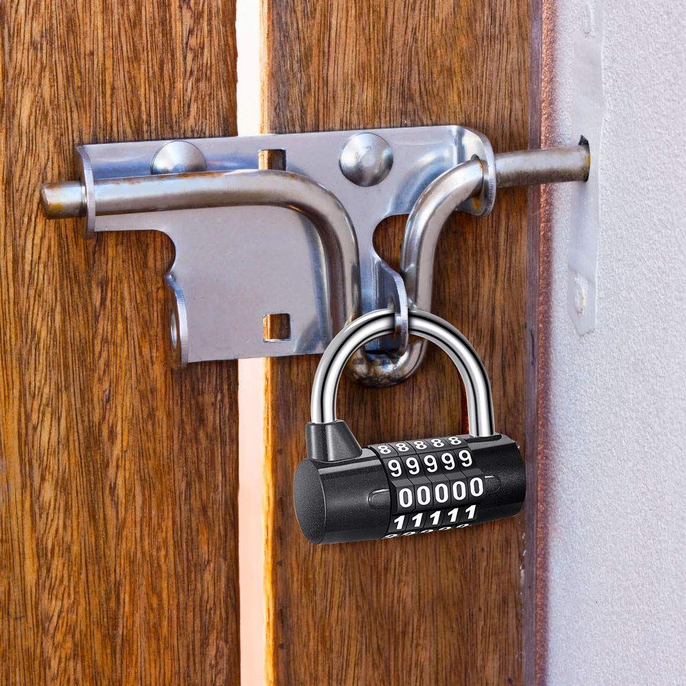 5 Digit Combination Lock Security Padlock Combination Resettable Locks Zinc Alloy Material Waterproof Number Lock for Gym School — image 4