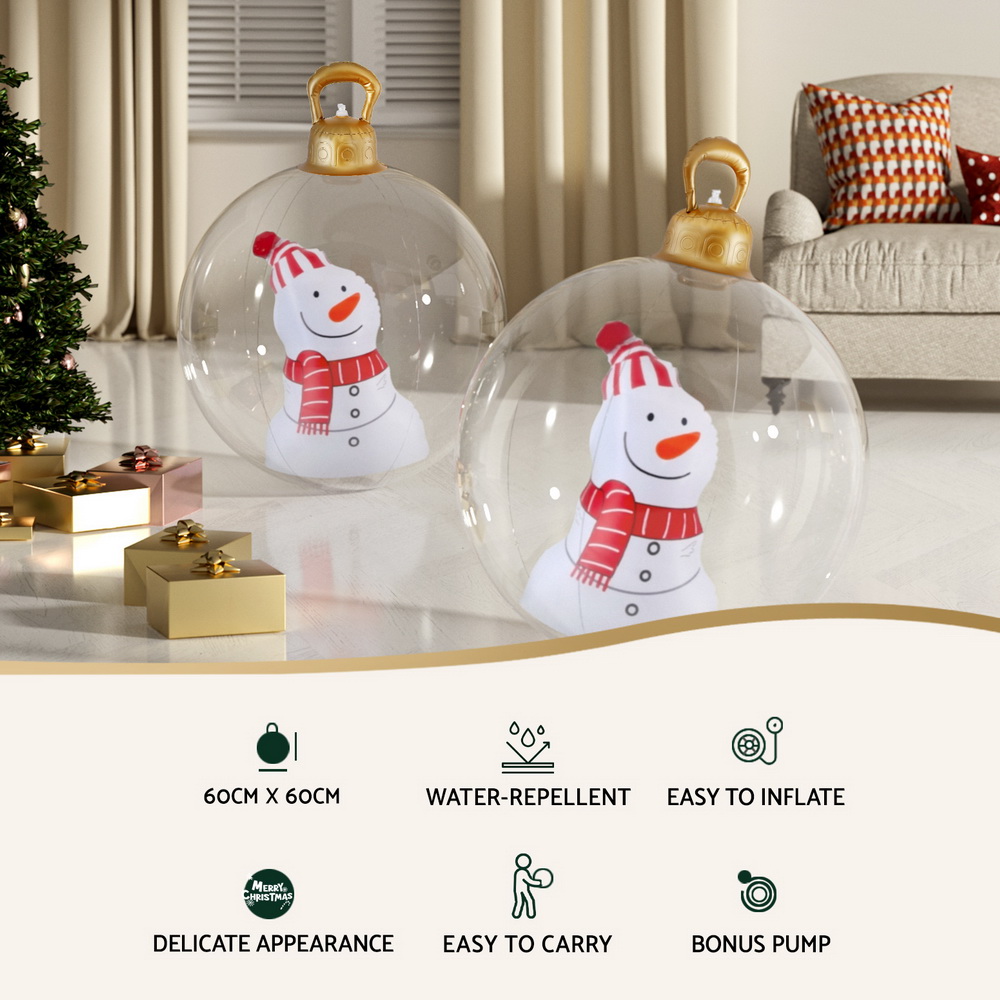Jingle Jollys Christmas Inflatable Ball 60cm Snowman Decoration Giant Bauble โ image 4