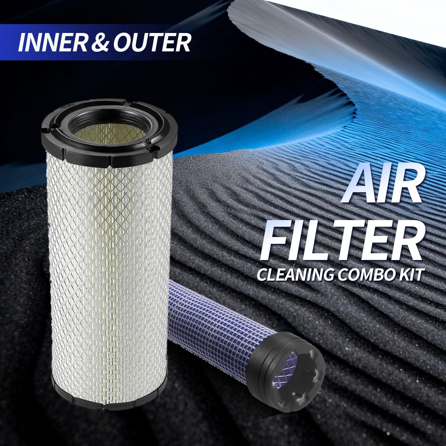 For Kawasaki 11013-7044 & 11013-7045 Inner & Outer Air Filter Cleaners Combo OEM for Donaldson Kohler 25-083-01-S P821575 & P822858 — image 6