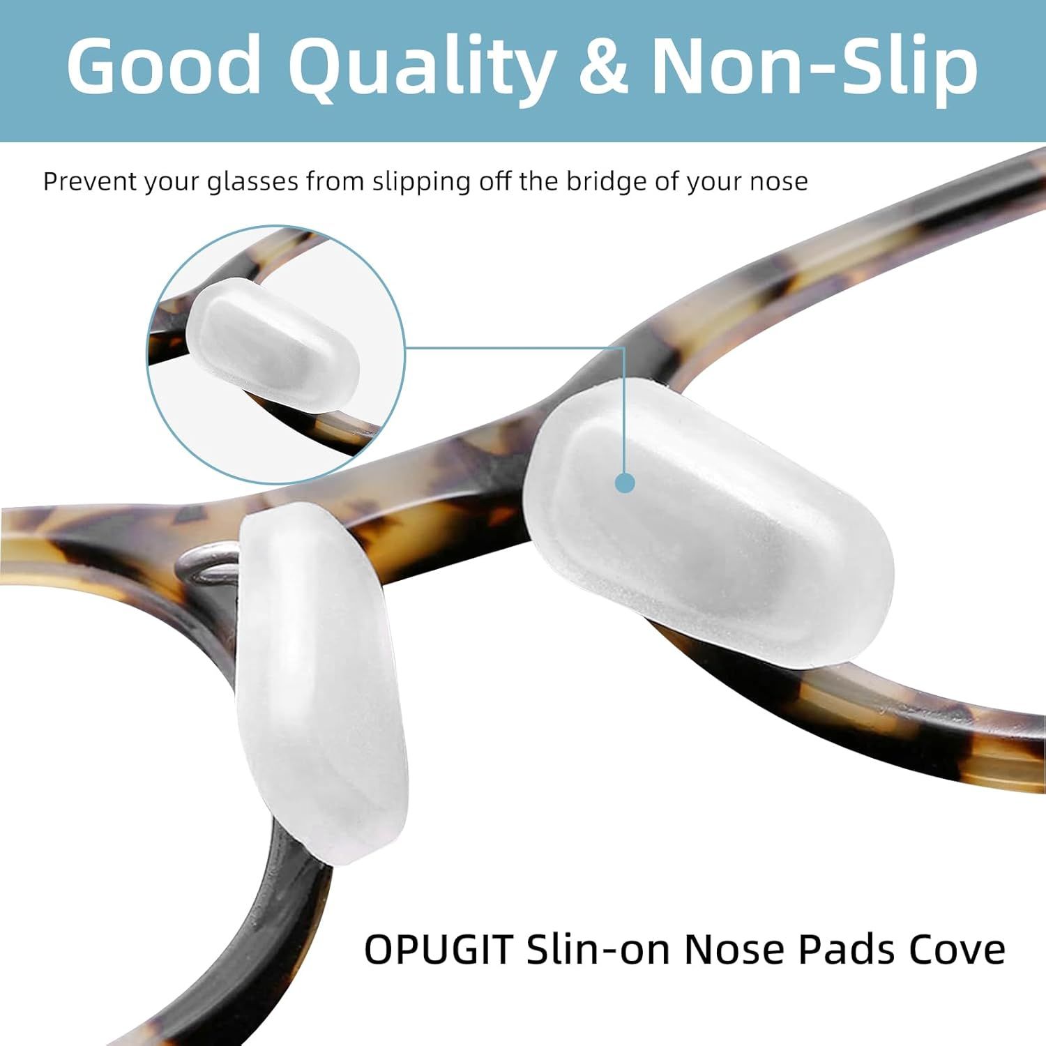 12PCS Soft Eyeglass Nose Pads Cover, Silicone Eyeglass Nose Pads Glasses Repair Kit, 3.35 × 0.67 Inch Anti-Slip Glasses Nose Piece/Eyewear Protective Cover Eye — image 3