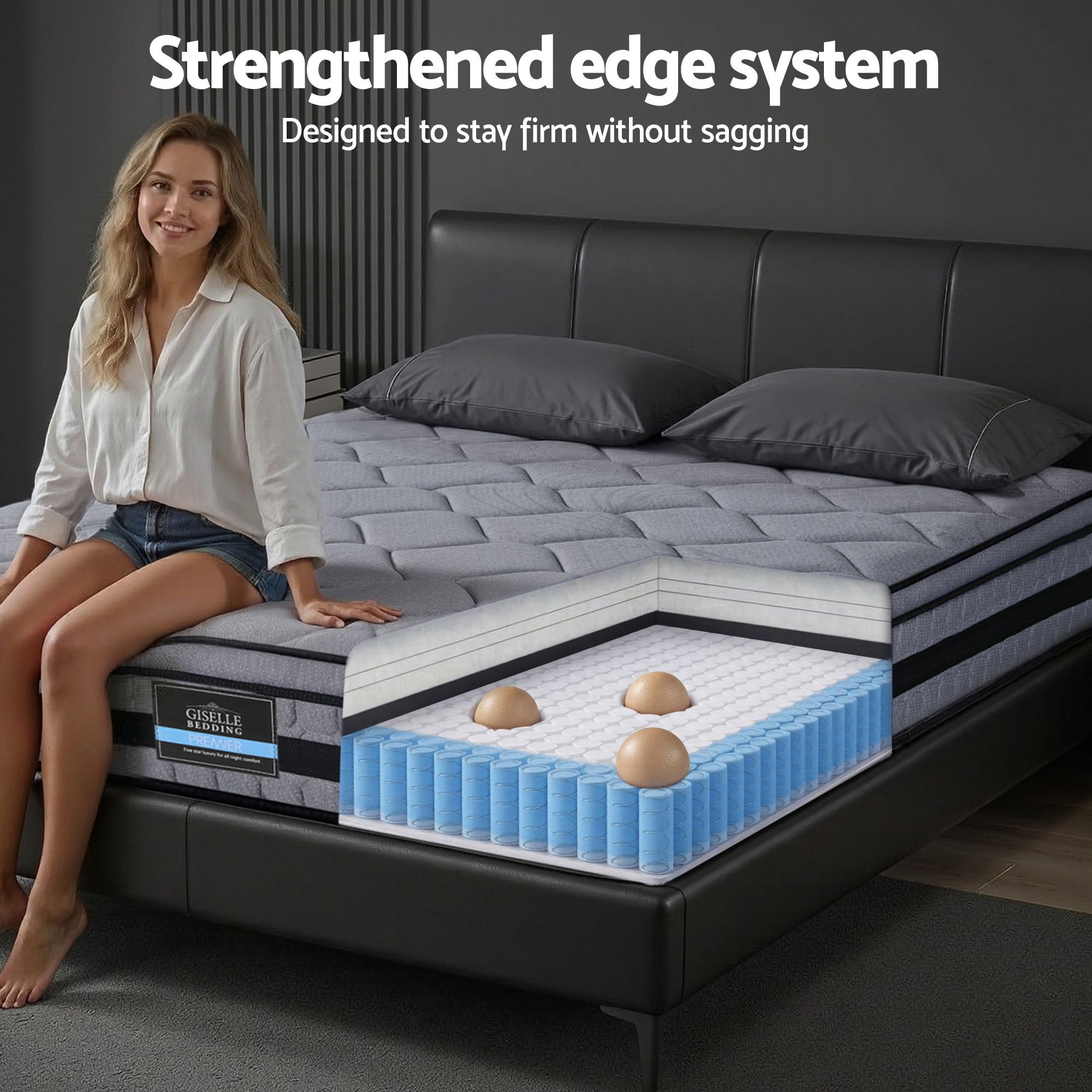 Giselle Bedding 34cm King Mattress Hybrid, Pocket Spring Bed Mattress โ image 5