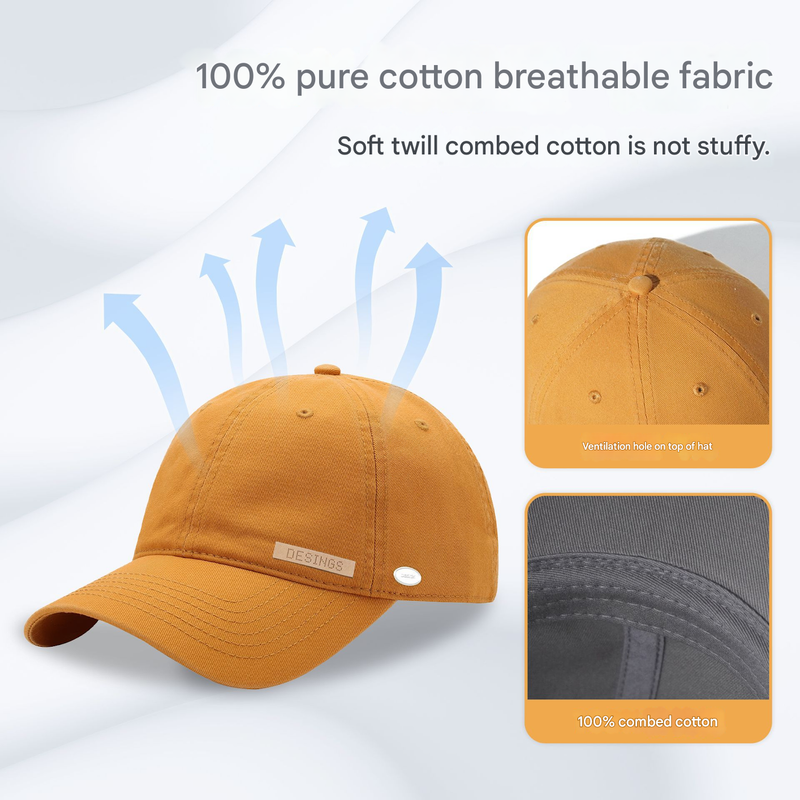 Black Premium Pure Cotton Quick-Dry Baseball Cap - Outdoor Sports & Camping Sun Hat, Adjustable Fit(54-62cm) โ image 2