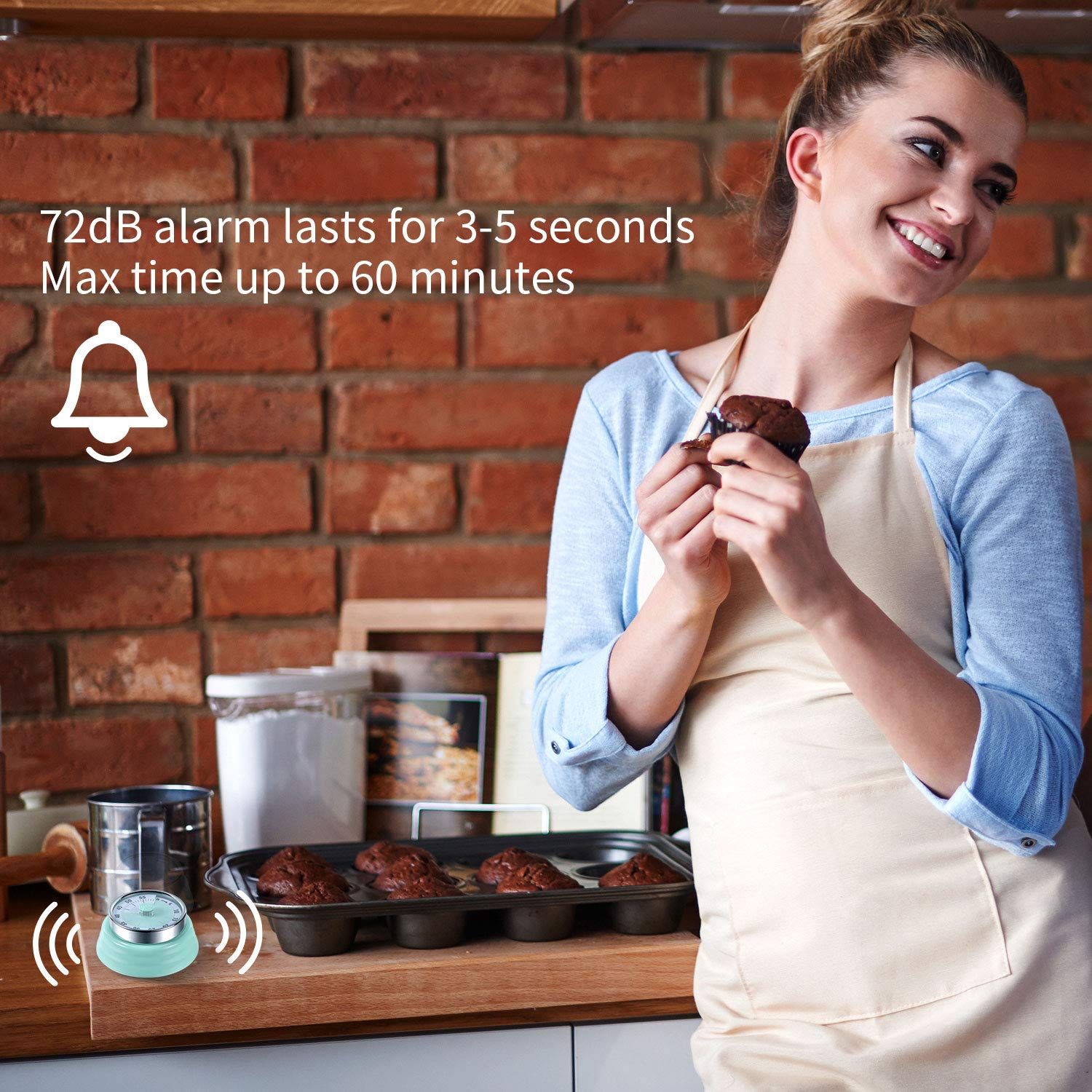 Kitchen Timer, Kitchen Countdown Cooking Timer Reminder, No Battery Required Magnetic Mechanical Timer Time Management Timer — image 4