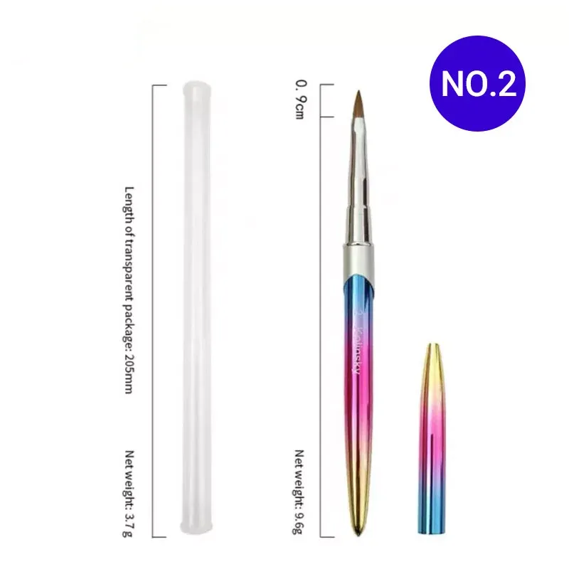 Kolinsky Acrylic Nail Art Brush Manicure Powder Professional Tools Size 2-18 - 6# — image 4