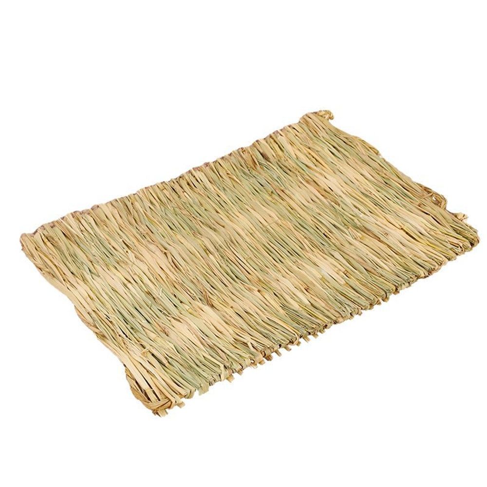 2pcs Woven Grass Mat - All Natural Chewable Grass Mat for Small Pets Pig Foot Mat Rabbit Grass Nest Pet Supplies(small size) — image 2