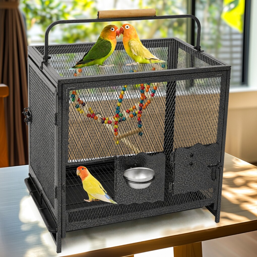 Heavy Duty Metal Bird Cage Parrot Transport Carrying Cage Large Pet Cages Aviary β image 2