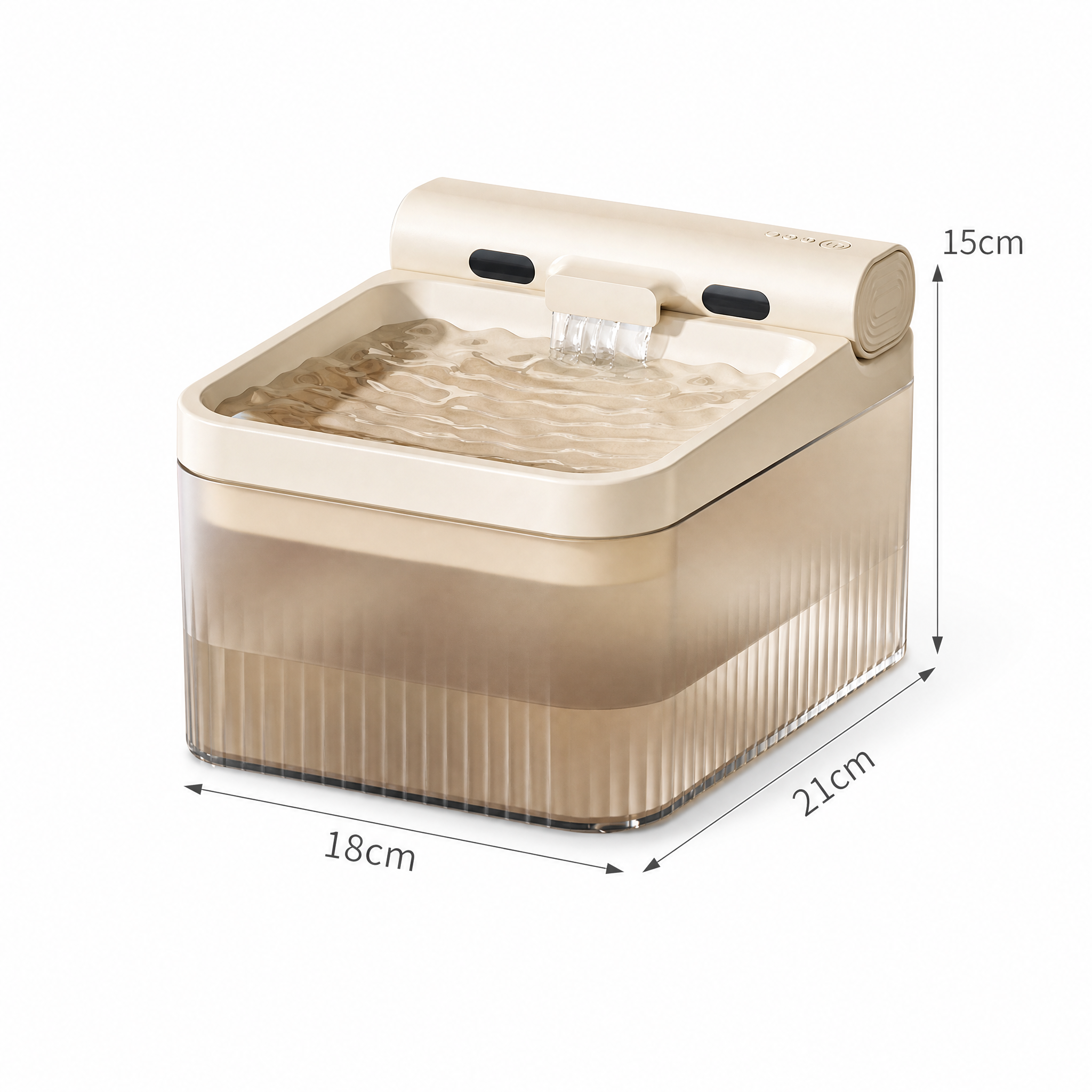 Cream White Cat Water Fountain 3L, Cordless Pet Water Dispenser for Cats & Small Dogs, Smart Sensor, 3 Modes, Quiet Rechargeable Type-C Drinking Bowl — image 2