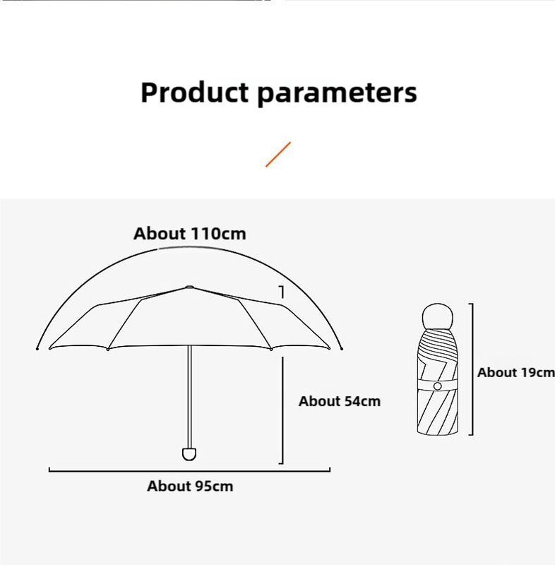 Red Compact 5-Fold Umbrella with UV Protection, Wind Resistance, and Travel-Friendly Design โ image 5