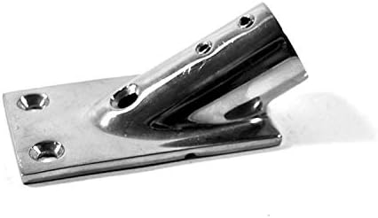 316 Stainless Steel 30 Degree Marine Boat Hand Rail Fitting Rectangular Stanchion Base for Pipe 7/8" 22mm Dia — image 3