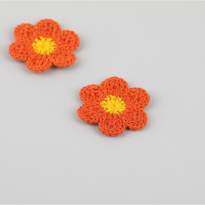 40 Pieces Crochet Flower Applique Small Yarn Sew on Floral Patches Embellishment for Sewing Craft Doll Scrapbooking Hair — image 5
