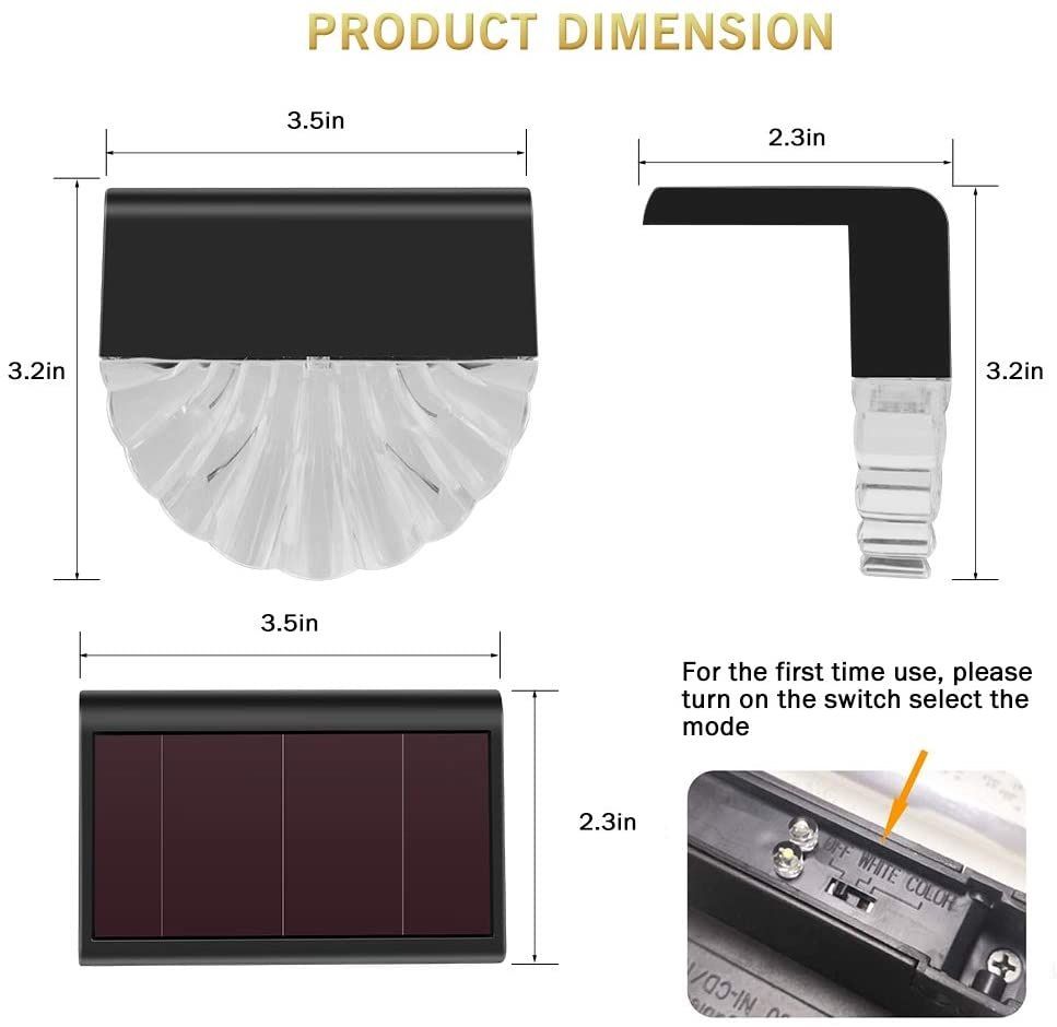 Solar Deck Lights [6 Packs] Waterproof Solar Fence Lights Dusk to Dawn Step Lights Outdoor Decor / 7 Color Changing Modes — image 4