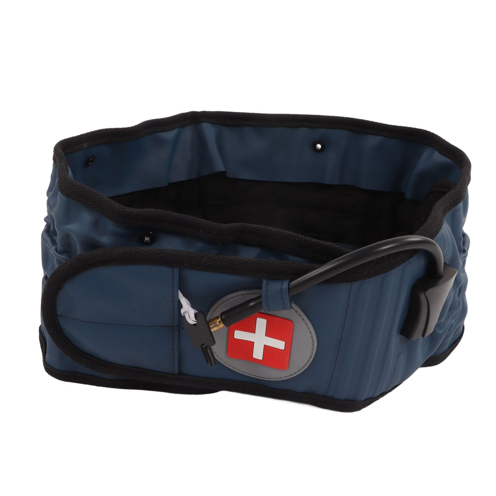 Back Decompression Belt Inflatable Relaxing Muscles Traction Function TPU Material Lower Back Support Device Blue Silver Inflator L — image 5