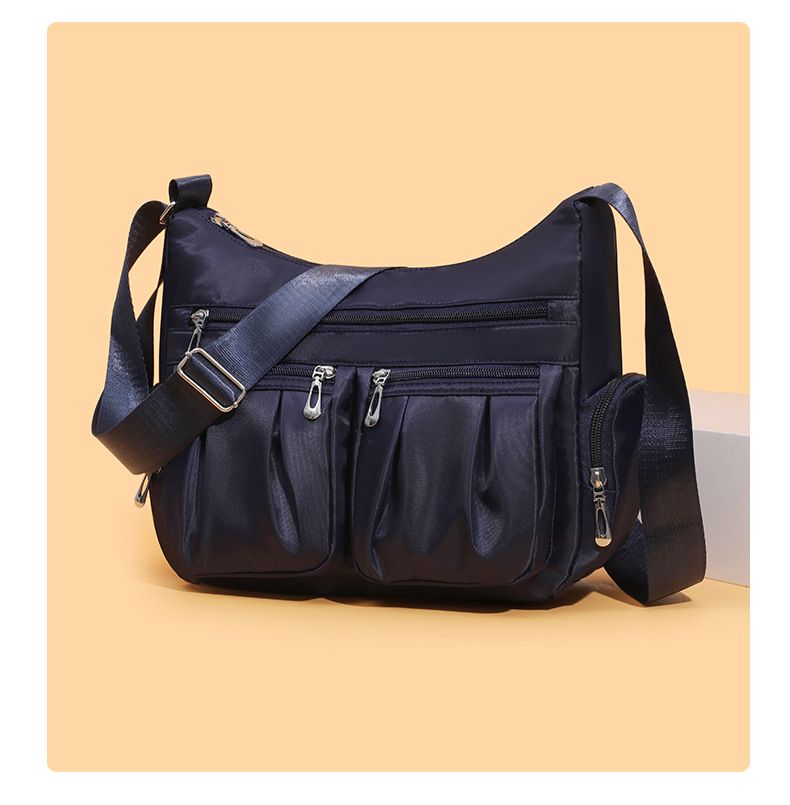 Large Capacity Crossbody Shoulder Bag - Lightweight Multi-Layer Tote for Women - Travel Backpack Casual Hobo Bag for Daily Commute - Dark Blue — image 3
