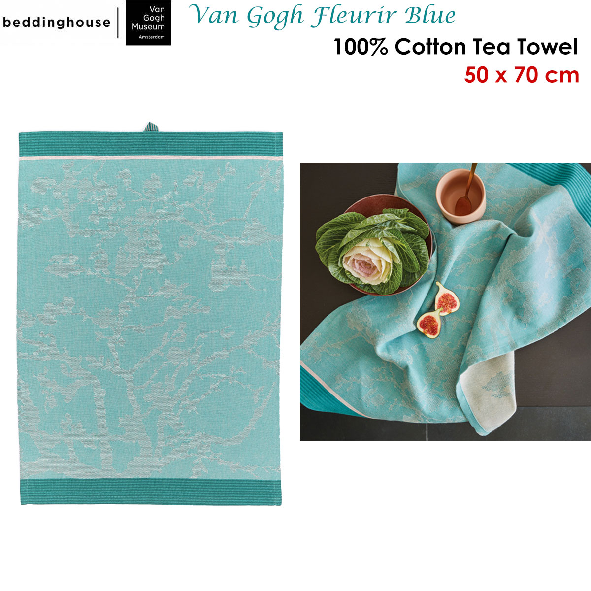 Bedding House Van Gogh Fleurir Blue Tea Towel โ image 2