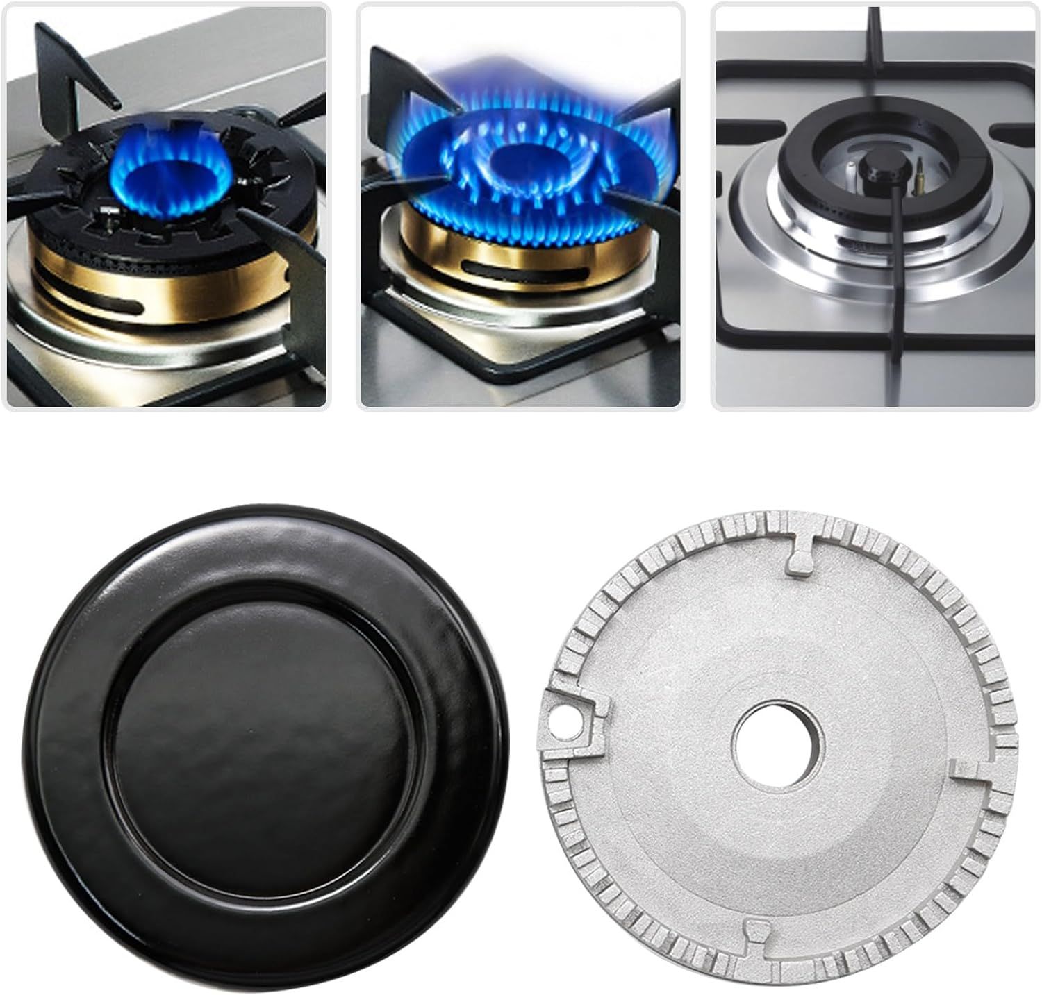 8 PCS Cooker Hat Set Stove Lid Upgraded Oven Gas Hob Burner Crown Flame Cap Gas Burner Flame Cap Fits Most Gas Stove Burners โ image 4