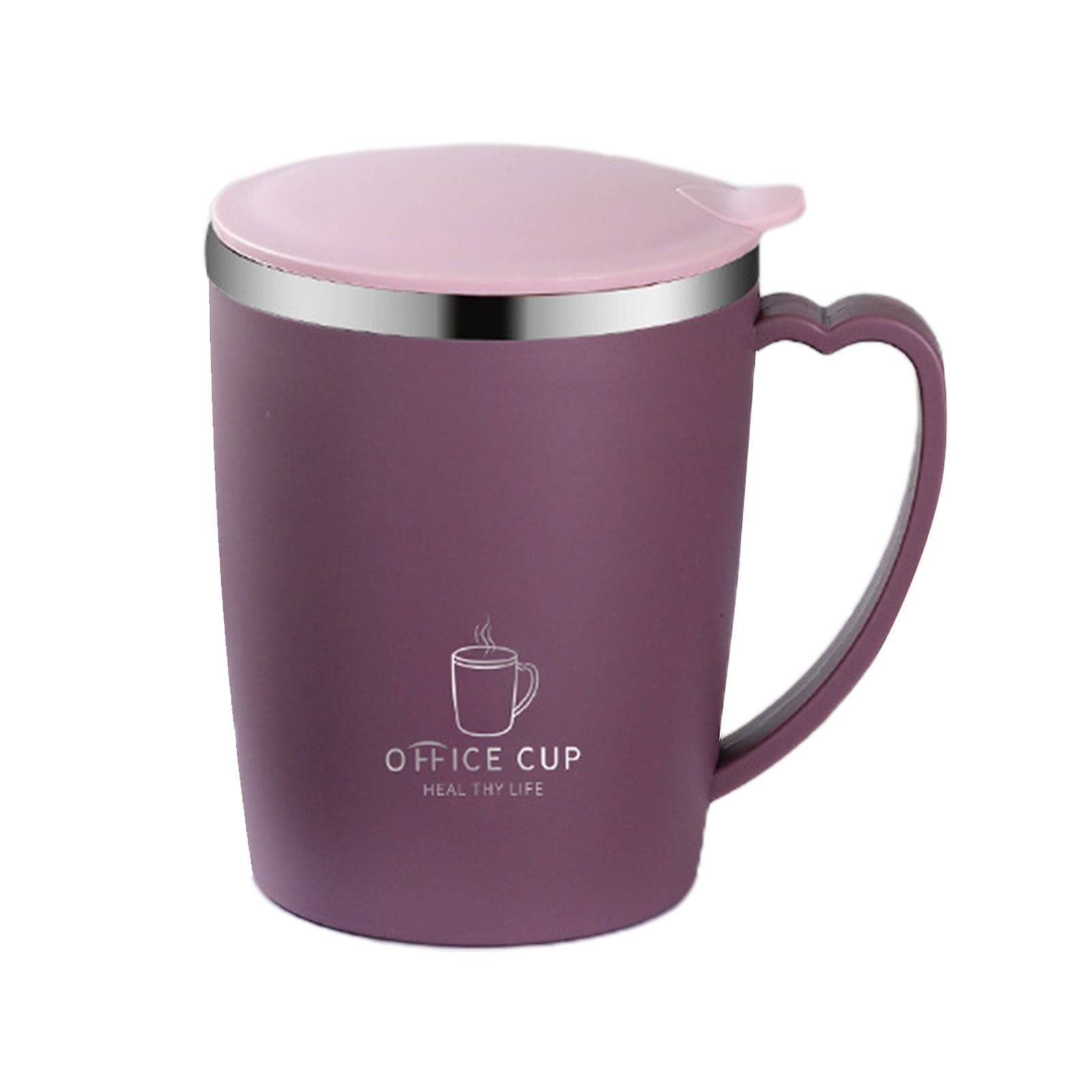 Insulated Coffee Mug with Handle & Lid - 17oz Stainless Steel Travel Tumbler, Double Wall Vacuum (Black) by 19_【Corporate Gifts】 Company Logo Customized Coffee — image 3