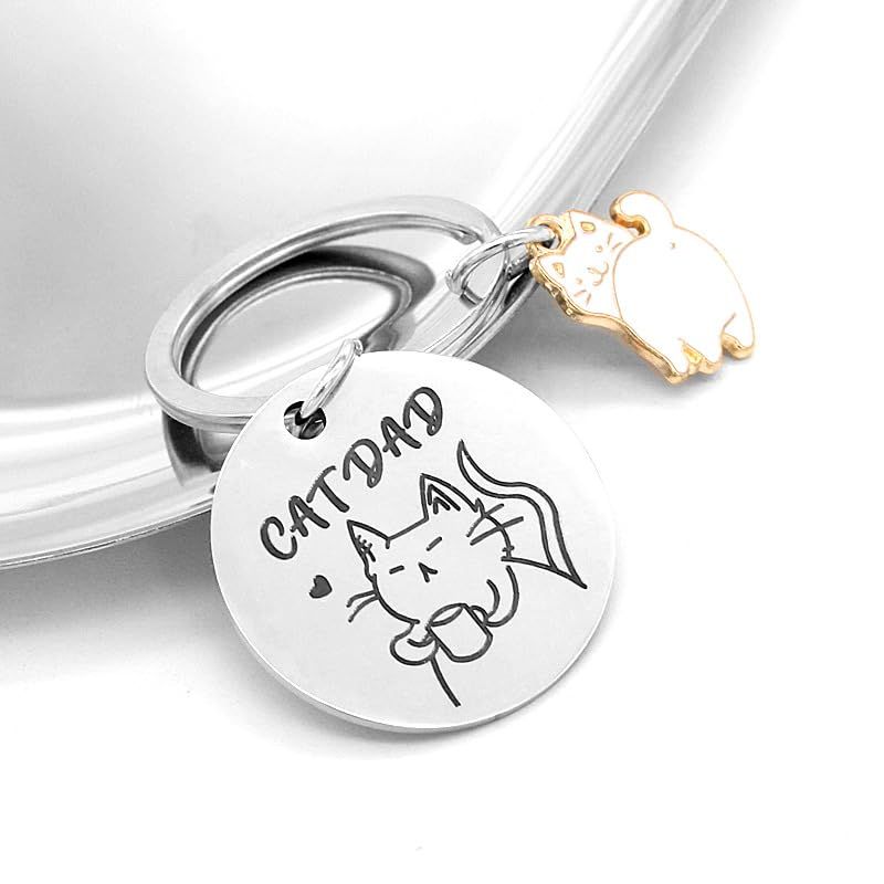Cat Mom Keychain Cute Paw Charm Keyring Funny Pet Lover Gift Couple Friendship Accessory ot easy to fade and break, durable — image 4