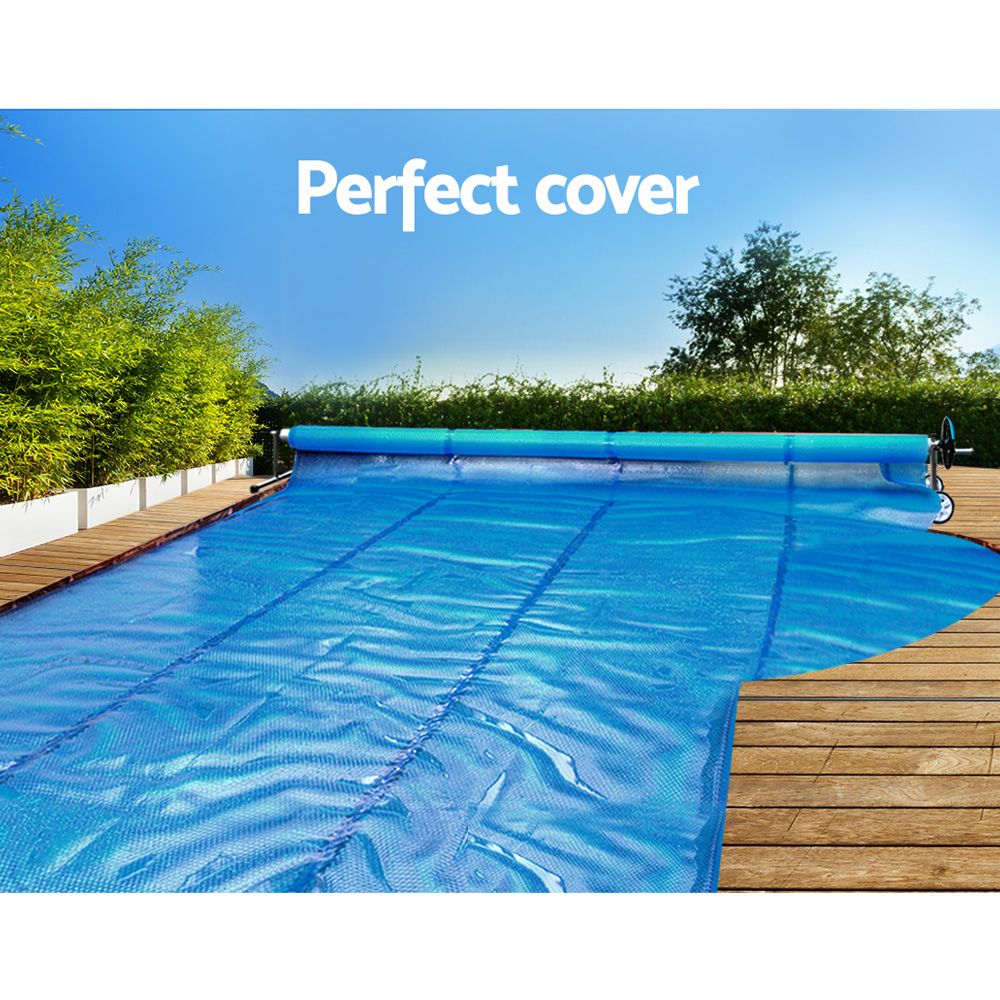 Aquabuddy Pool Cover 6.5x3m 400 Micron Silver Swimming Pool Solar Blanket 5.5m Roller โ image 3