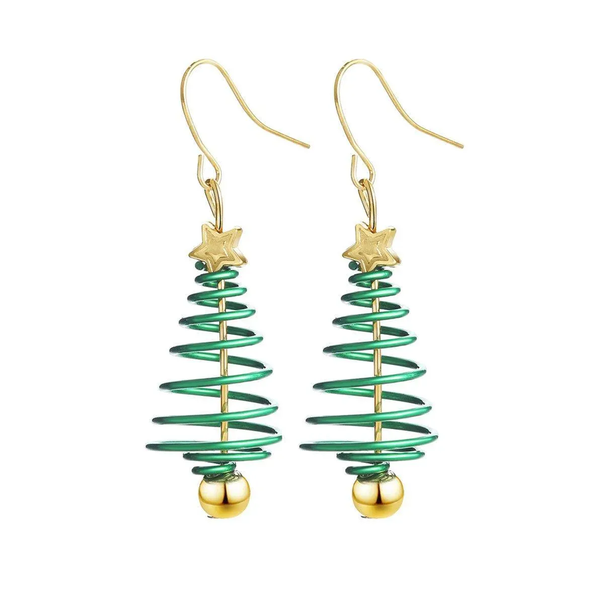 Festive Green Christmas Tree Earrings Holiday Jewelry for Women Gift Accessory — image 2