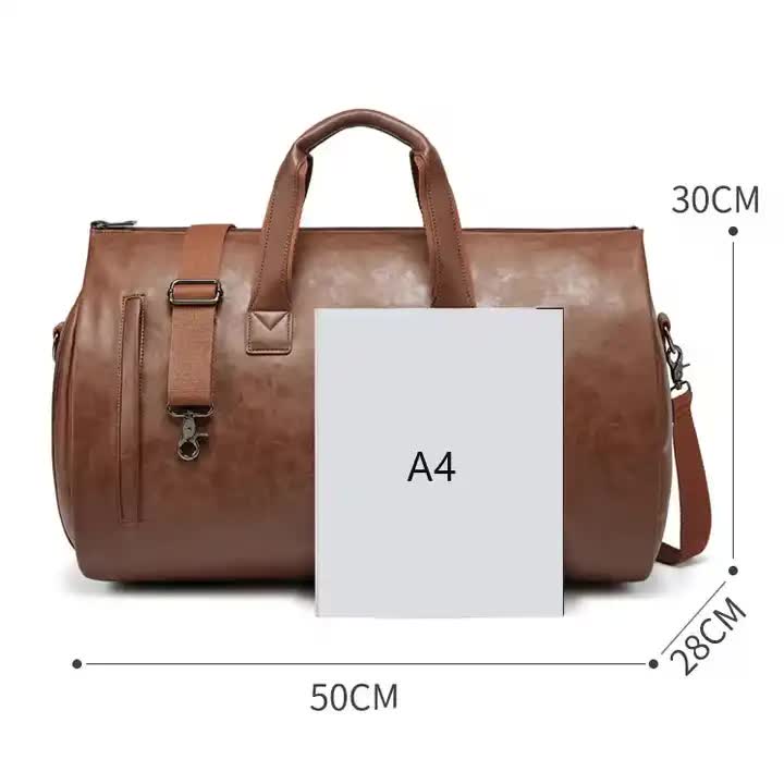 Purple PU Leather Travel Duffel Bag - Large Capacity Waterproof Suit Bag with Shoe Compartment โ image 5