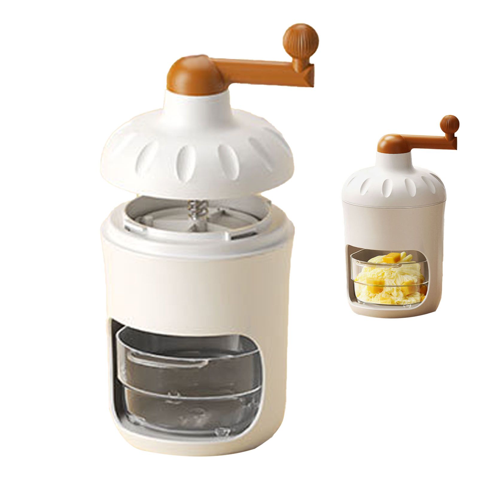 Hand Crank Shaved Ice Machine Stainless Steel Blades Safe Portable Ice Crusher for Home Restaurants Cafes Food Stalls — image 4