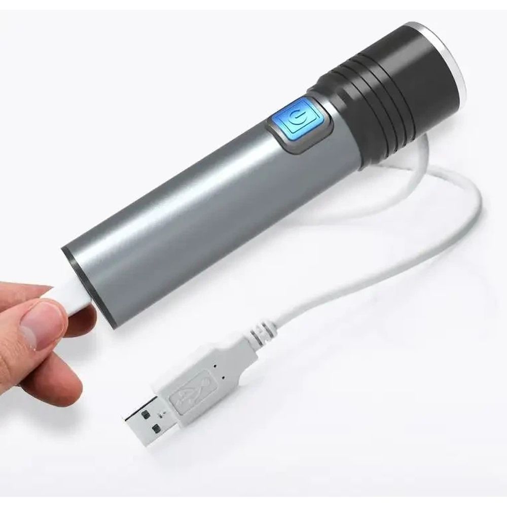 Rechargeable Blue Light Flashlight,3 Modes, Zoomable Small LED Tactical Flashlight Light Fishing Night Vision Flashlight โ image 5