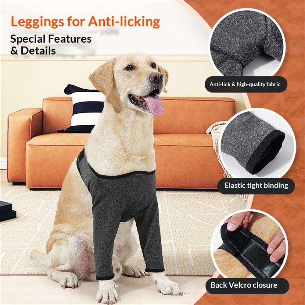 Dog Recovery Suit for Front Legs, Dog Recovery Sleeves After Surgery with Elastic Band, Soft Protective Elbow Braces for Medium Large Dogs, Cone Collar โ image 2