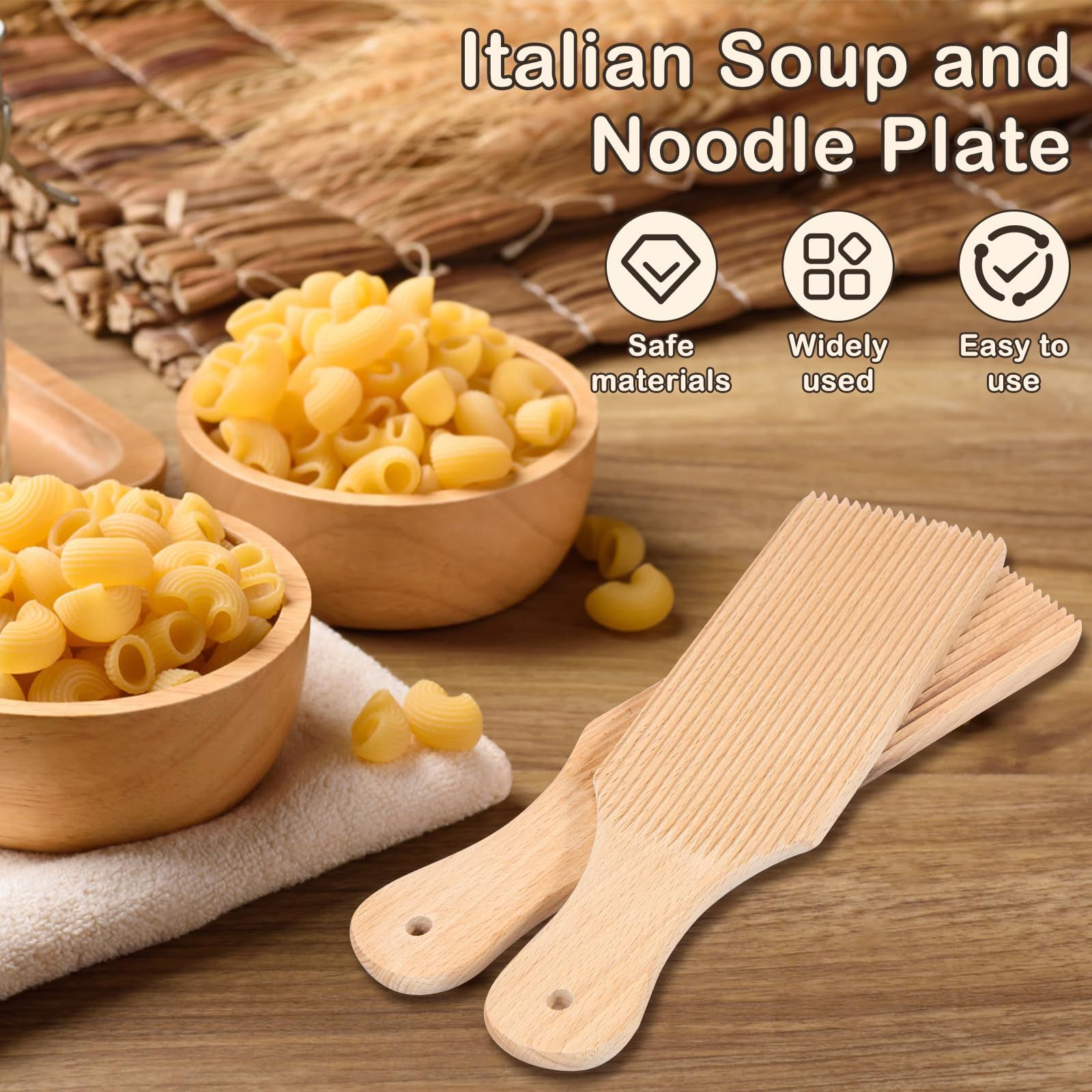 2 Pcs Wooden Board, Wooden Butter Paddles, Spaghetti Macaroni Pasta Board Practical Maker, Homemade Pasta Making ā image 2