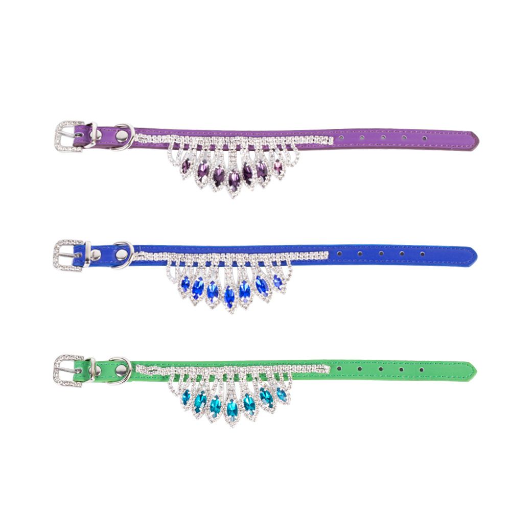 Dog Collar Mountain and water PU Princess Style Powder S# 1.3cm wide * 30cm total length, neck circumference 22cm-27cm — image 3