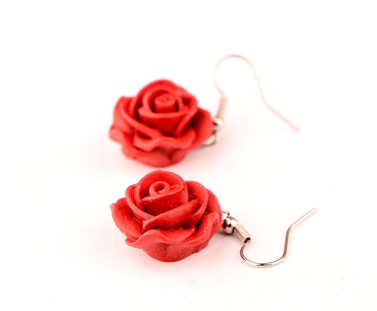 Red Rose Flower Earrings Ring Vintage Enamel Painting Dangle Earrings for Women Girls Jewelry for Girls Wedding Accessories Miss — image 2