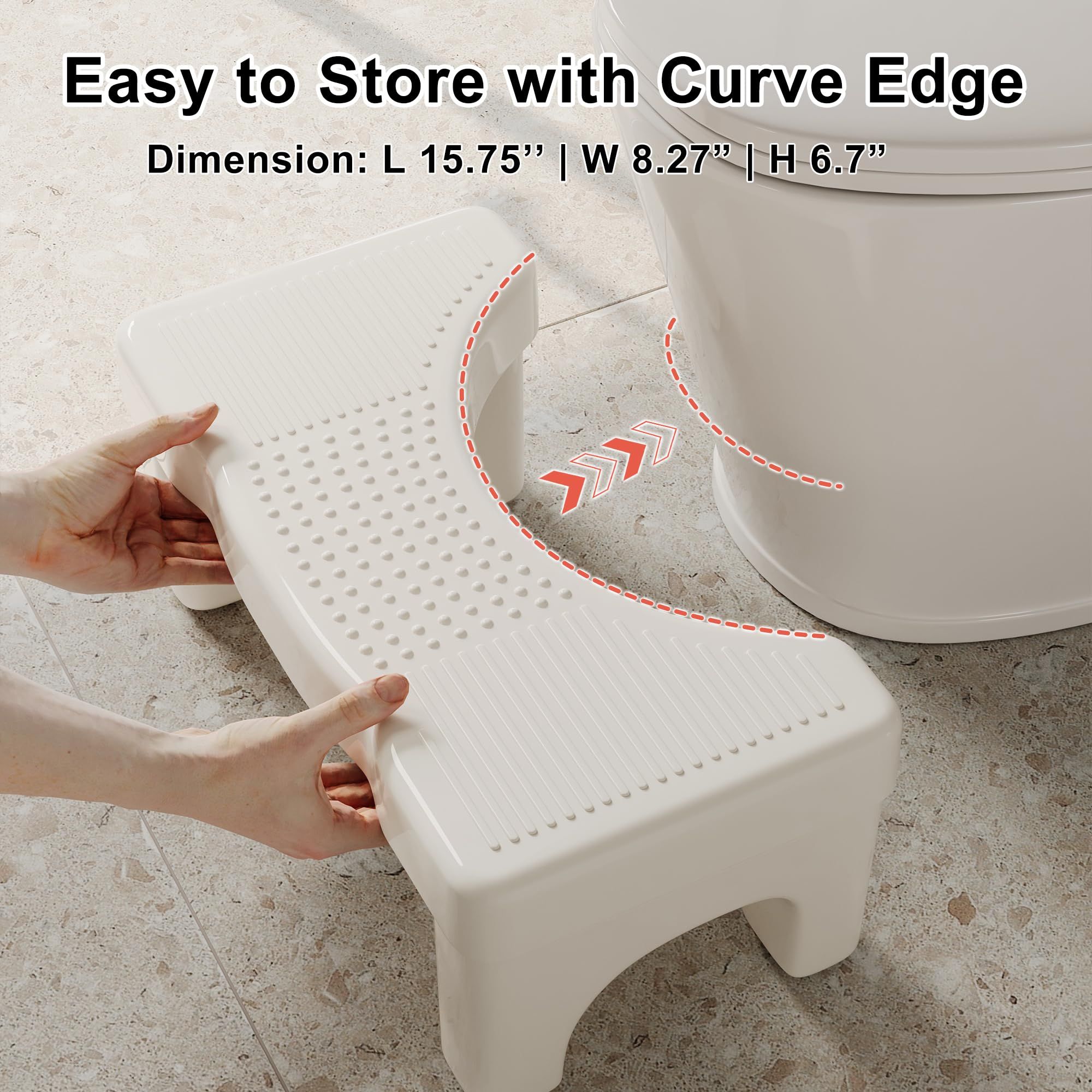Premium Toilet Stool Squat for Adults, Non-Slip Squatting Poop Stool for Bathroom, Sturdy Pooping Stool — image 4