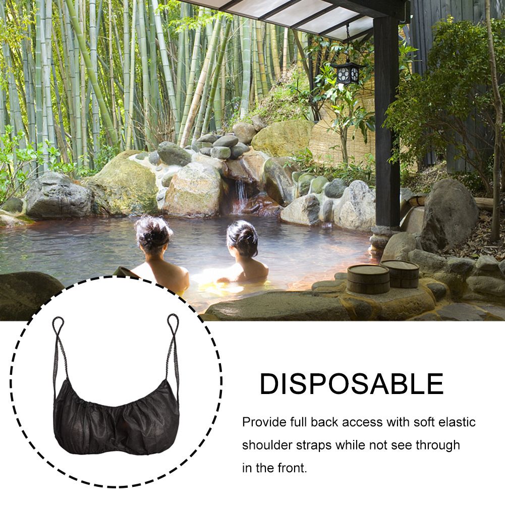 50 Pieces Disposable Nonwoven Bras Women's Disposable Spa Top Garment Underwear Individually Pack Brassieres for Spray — image 4