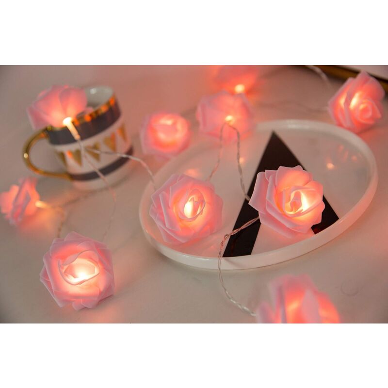 Battery Operated LED String Lights Pink Flowers Pattern Diameter 6Cm, Pe (Polyethylene)., Pink, 3M 20LED โ image 4