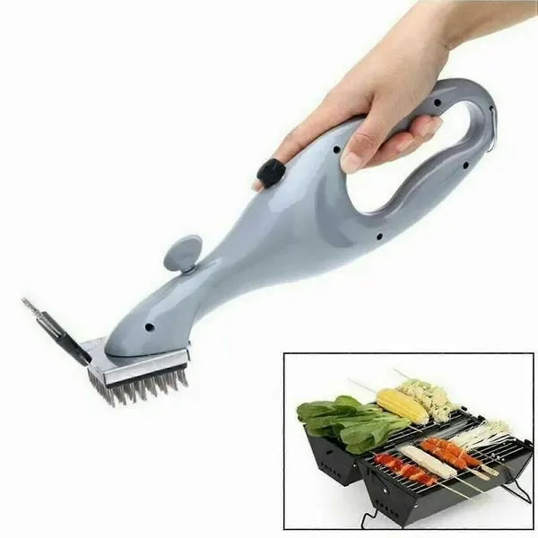 Steam BBQ Grill Cleaning Brush with Stainless Steel Bristles and Scraper for Charcoal Grills, Chemical-Free Cleaning Tool, Grey, 37 cm — image 5