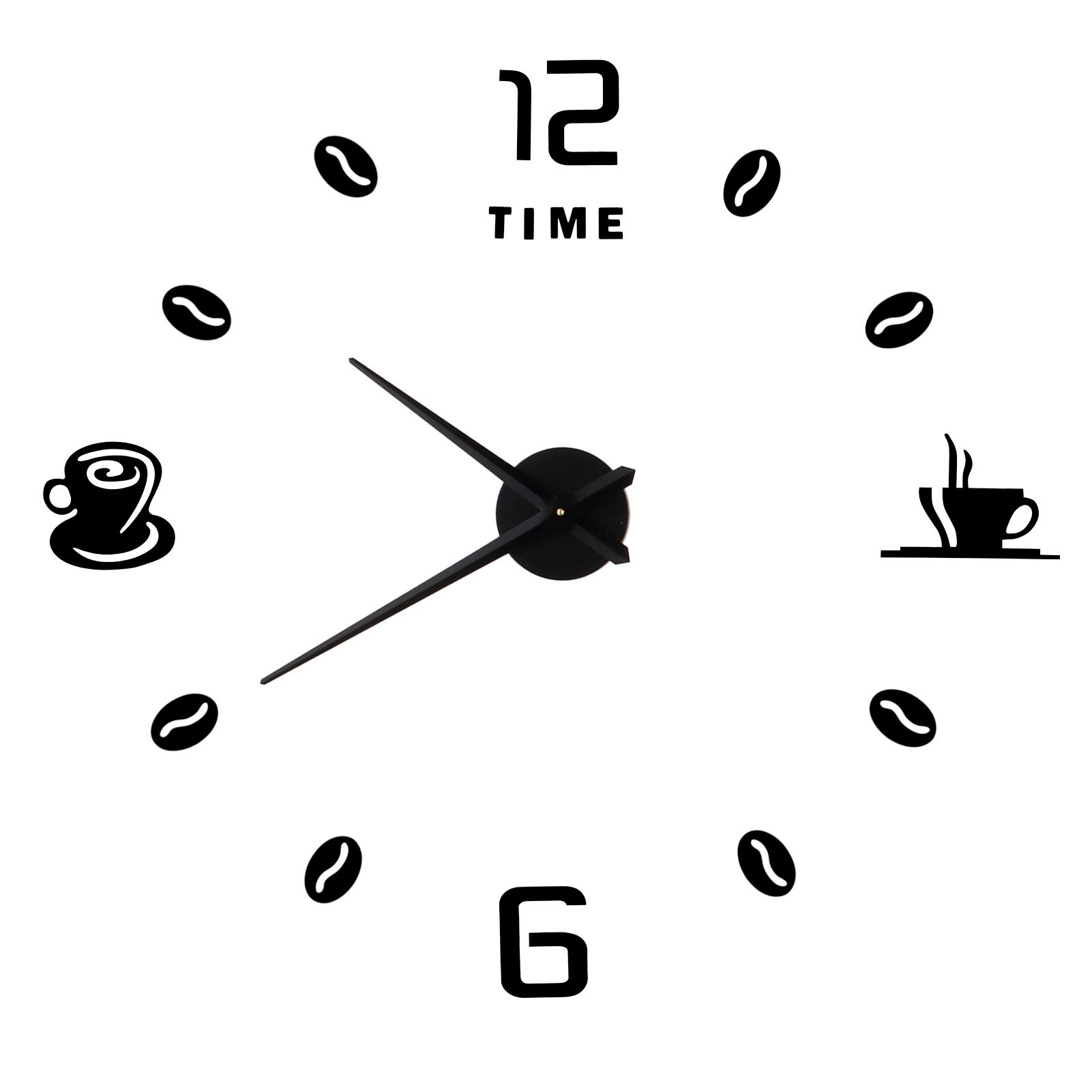 Modern Large Frameless DIY Wall Clock Mirror Surface Sticker for Home Office Room DecorBlack โ image 3