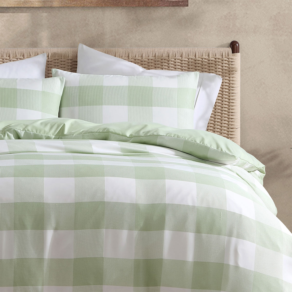 Ardor Ashlea Sage Oversized Waffle Check Quilt Cover Set Queen — image 3