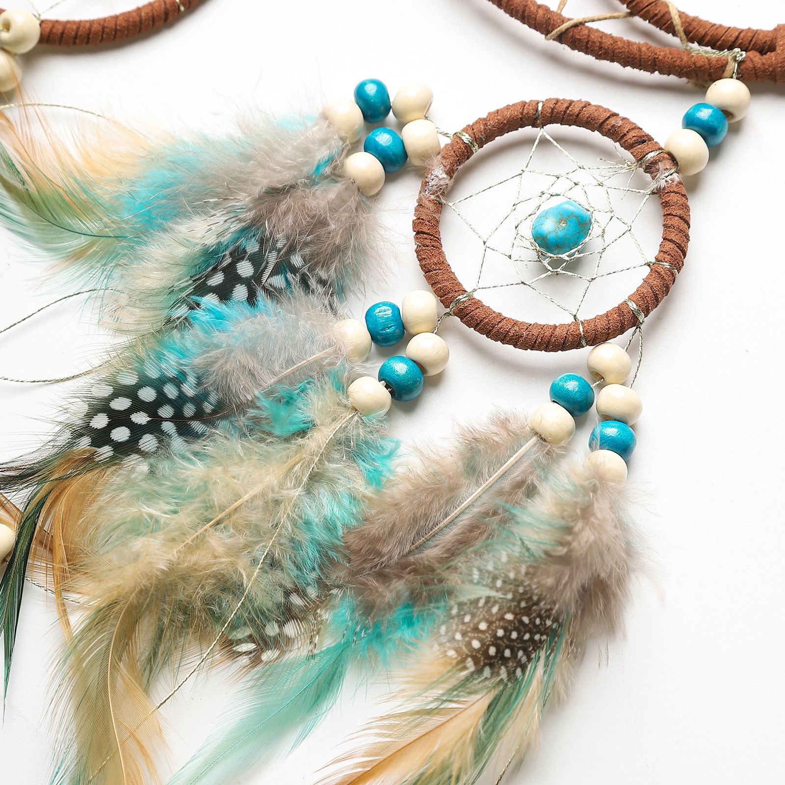 Handmade Dream Catcher with Feathers, Bohemian Wall Hanging Wind Chime Decor โ image 2