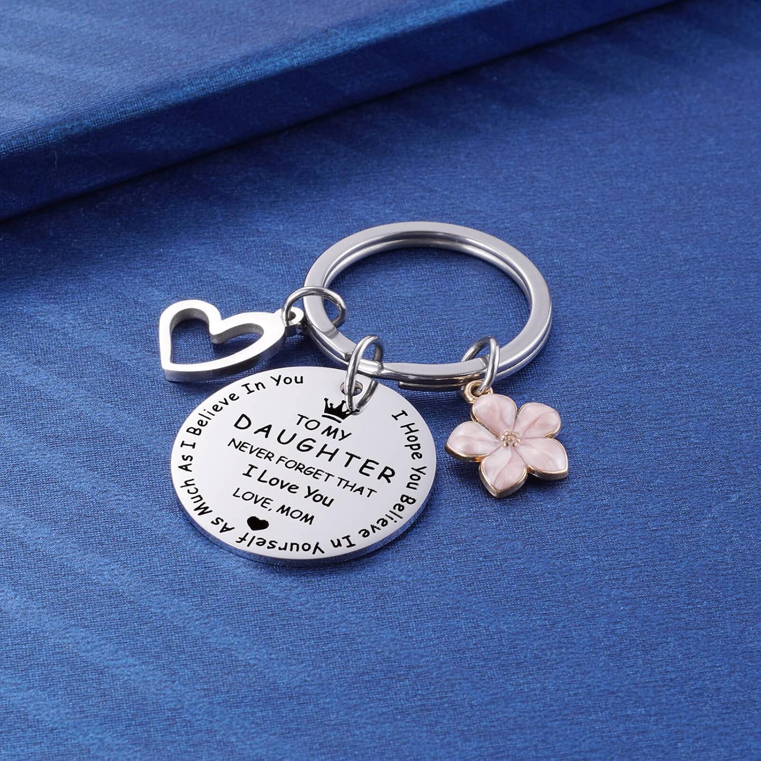 to My Daughter Keychain Gifts, Inspirational Graduation for Daughters from Mom, Sweet 16 18th 21st Birthday I Love You Keychain for Teen Girls — image 3