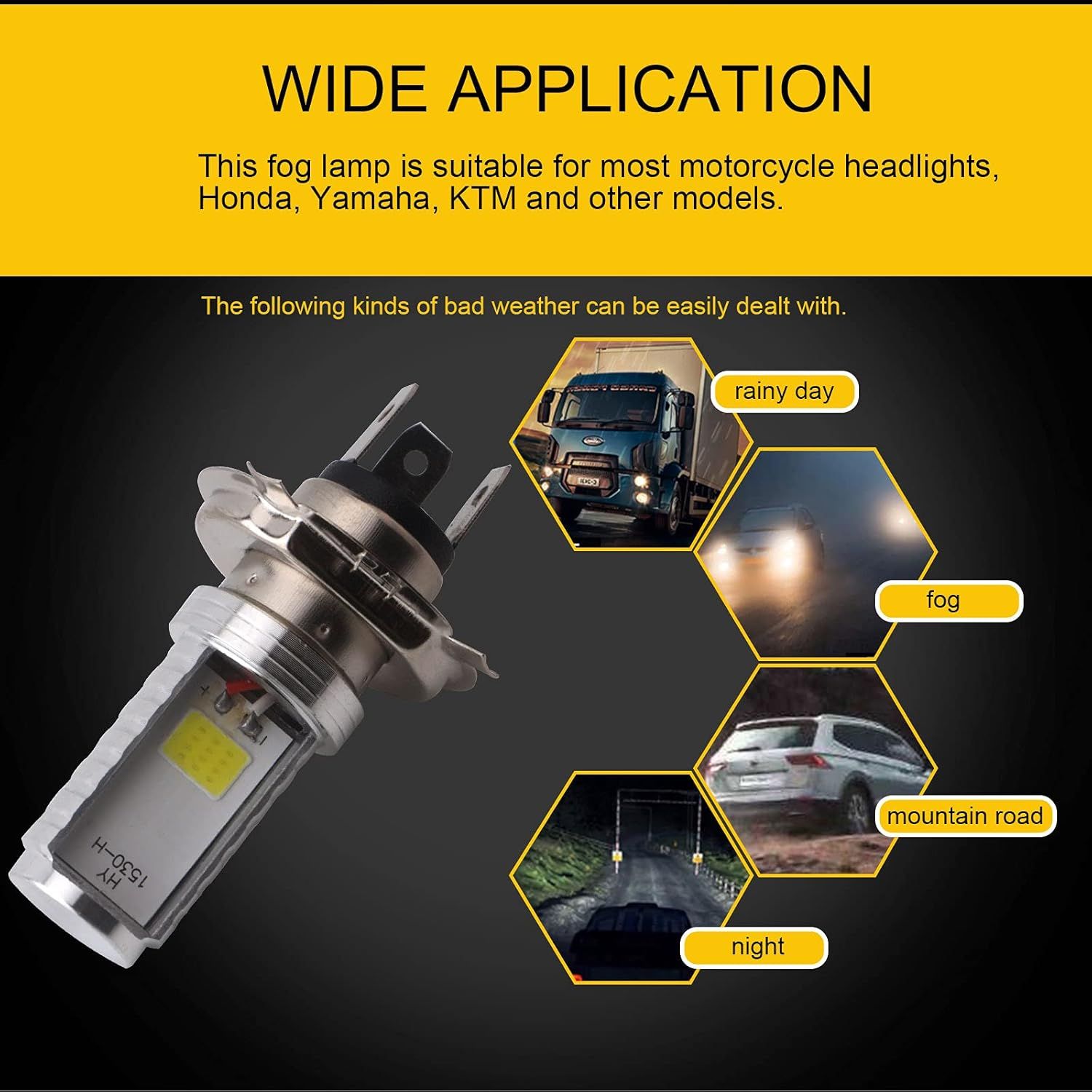 Long Lasting Premium Compatible ST H4 LED Bulb 12V Motorcycle Car Headlight 12W COB LED Lamp High Low Beam, Perfect Fit โ image 3