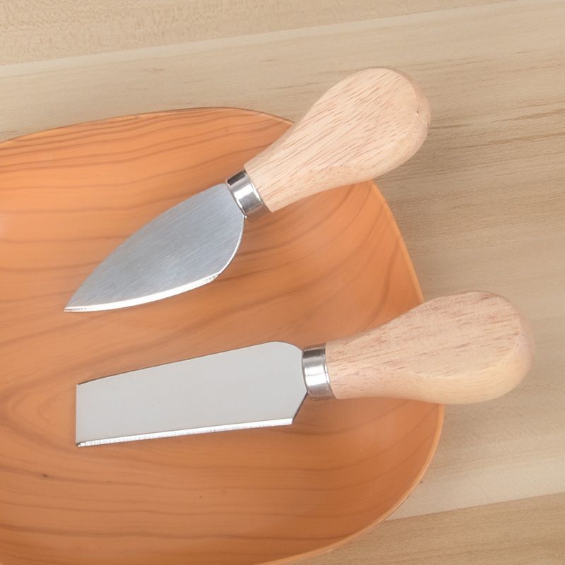 Cheese Knife Set, 4 PCS Cheese Knives for Charcuterie Board Utensils, Cheese Knives Set with Wood Handle Steel Stainless — image 3