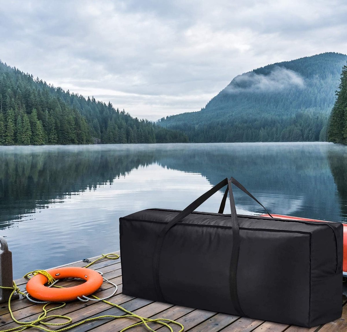 Storage bag for garden furniture cushions - 600D - waterproof - UV-resistant - portable storage bag - Dust cover - Garden Furniture Cushion Cover - for garden โ image 5