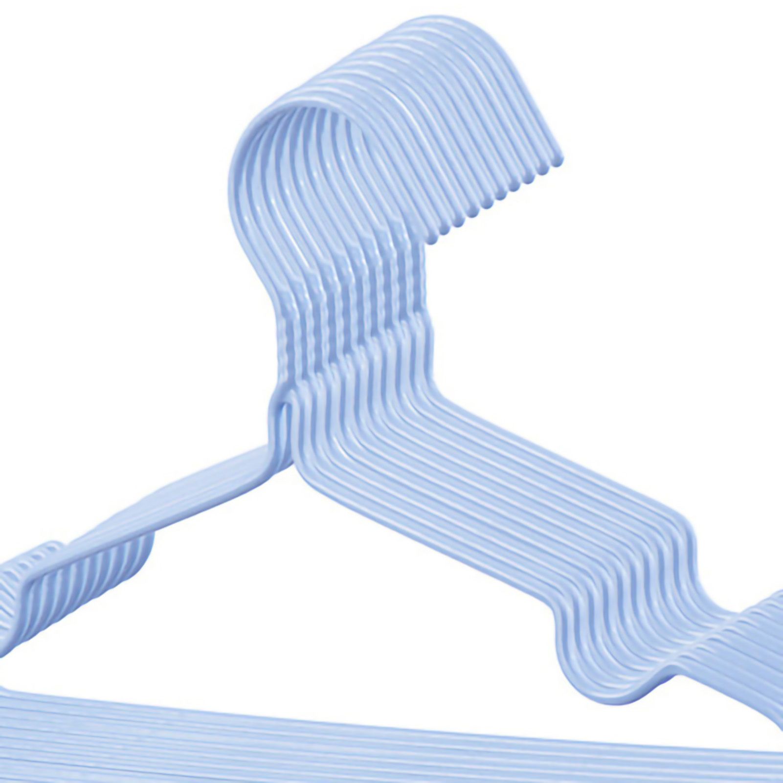 10Pcs Seamless Clothes Hanger Wet Dry Use Anti Deformation Anti Slip Colored Clothes Hangers for Home Dorm Nordic Blue 30cm — image 5