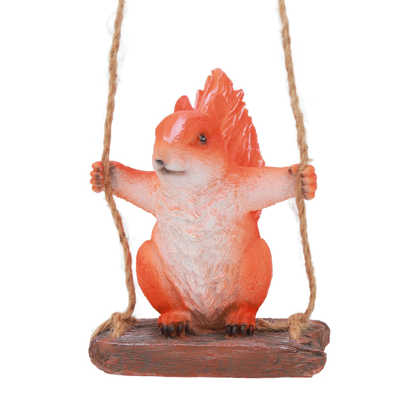 Hanging Squirrel Statues Garden Decor Cute Swing Squirrel Sculpture Outdoor Patio Ornament Animal Resin Figurine Red Brown โ image 4
