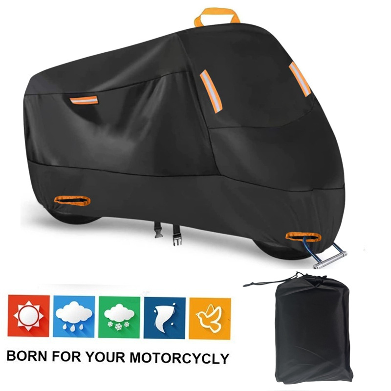 Heavy Duty 214D Waterproof Motorcycle Cover - All Season Outdoor Protection with Lock Holes & Windproof Buckles(Size: 4XL) โ image 2