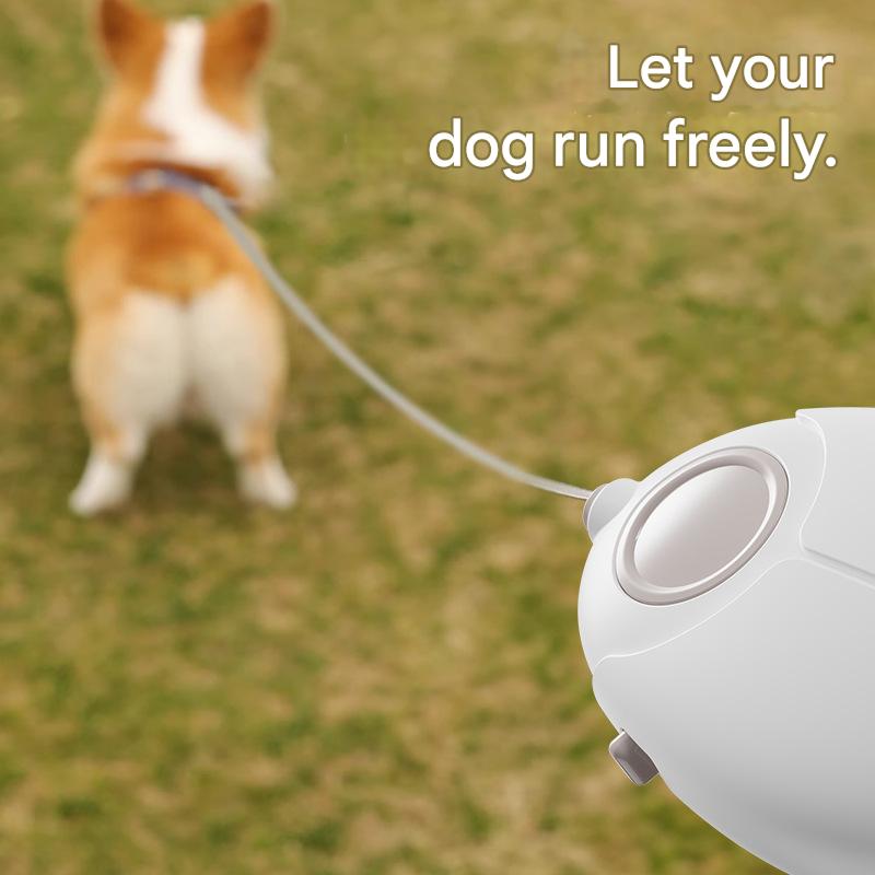 White Retractable Dog Leash with Luminous Rope 3M Anti-Tangle Automatic Extension Pet Walking Rope for Small to Medium Dogs Comfortable Grip and Lightweight โ image 2