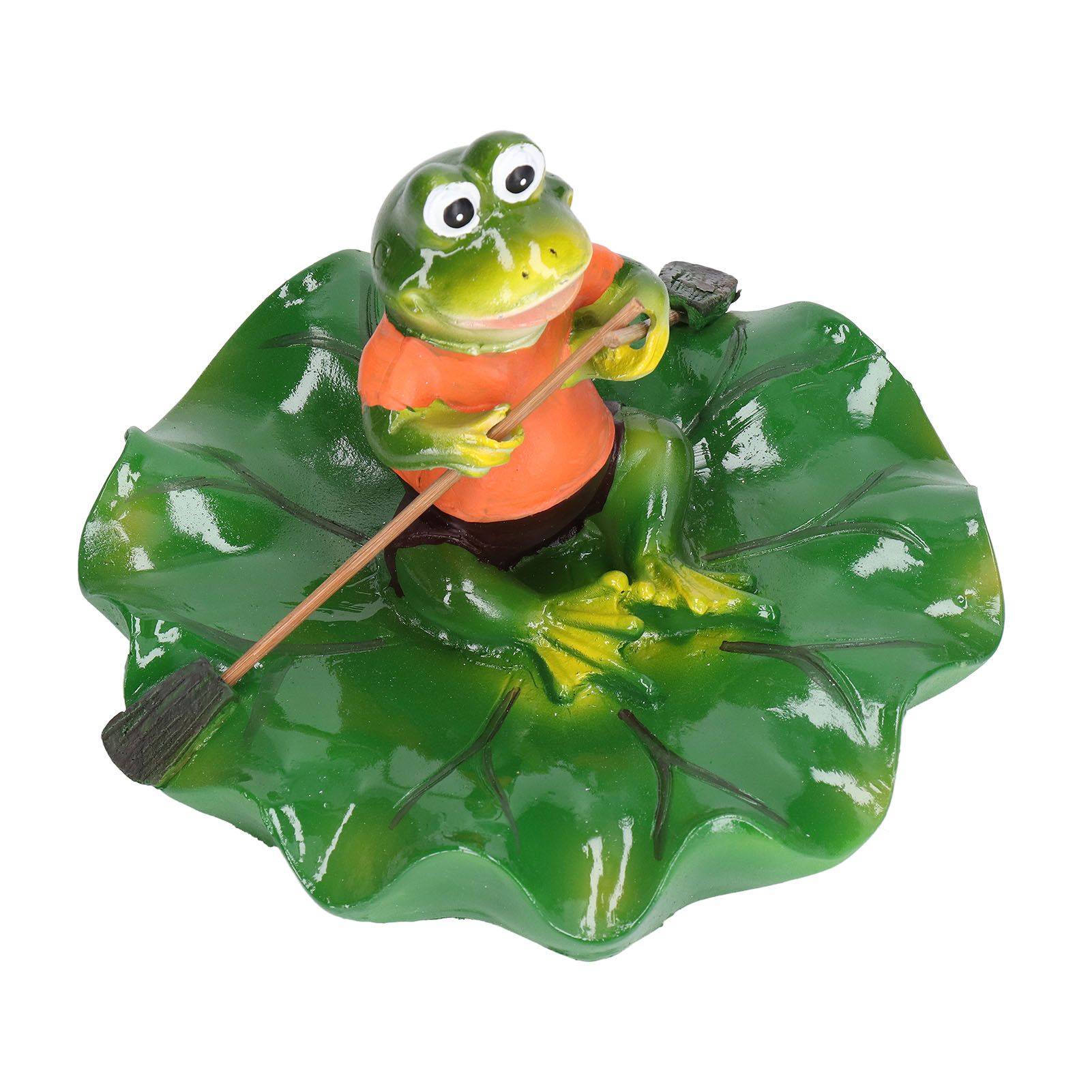 Simulation Resin Floating Lotus Leaf Frogs Ornament Fish Pond Fountain Landscape Decor — image 2