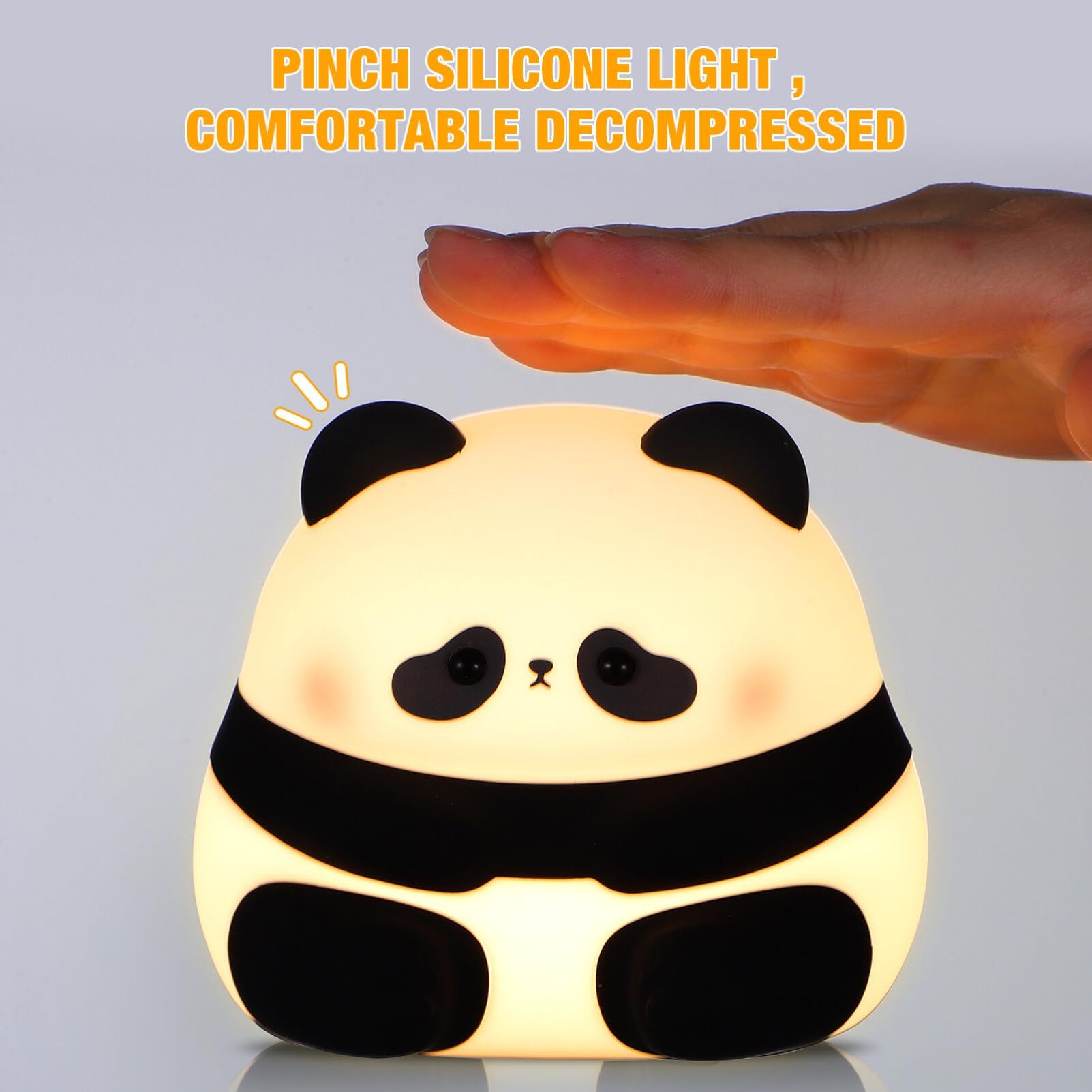 Cute panda night light, LED animal night light, silicone dimming kindergarten night light, bedroom decoration โ image 2