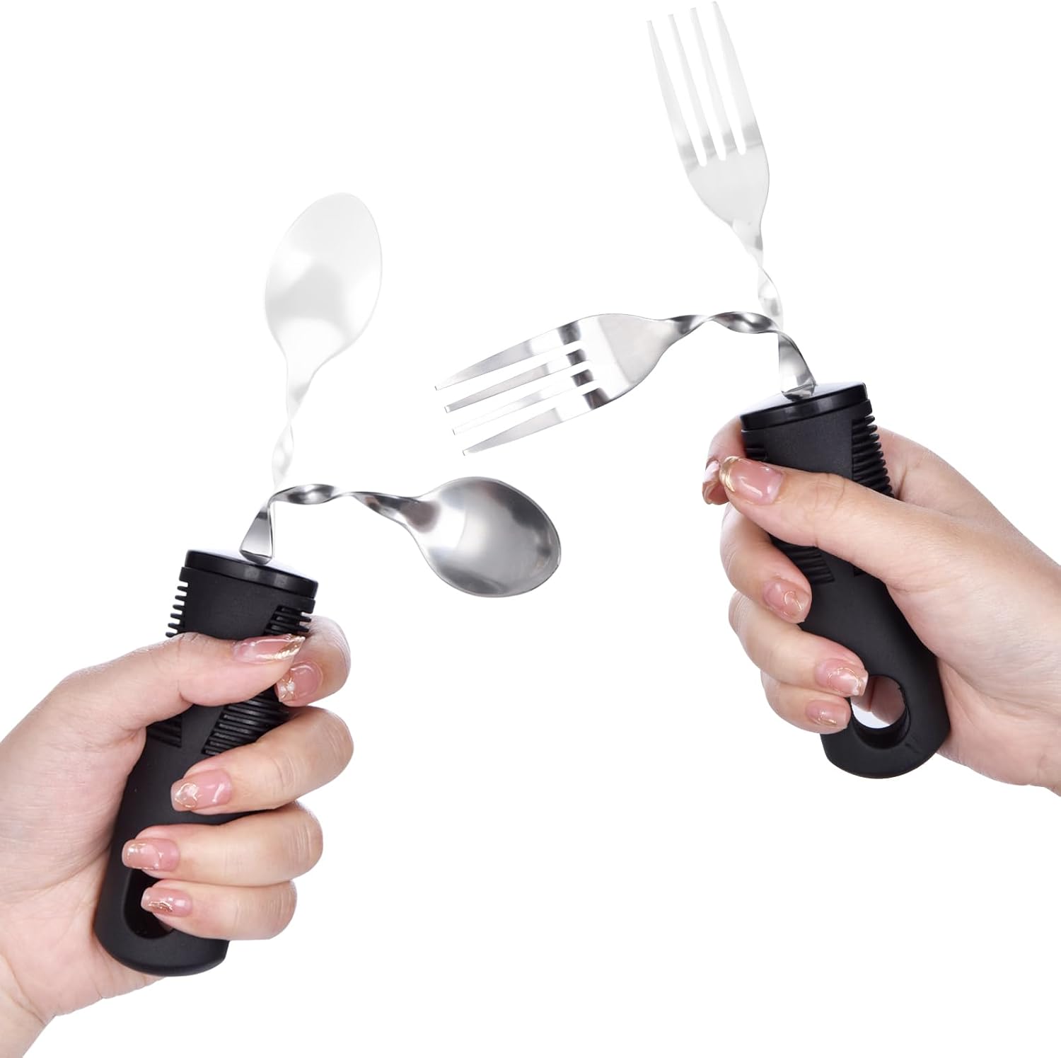 Foldable cutlery - Four-piece cutlery set - Weighted cutlery for hand tremors - Weighted silverware for Parkinson's disease patients - Arthritic hands — image 5