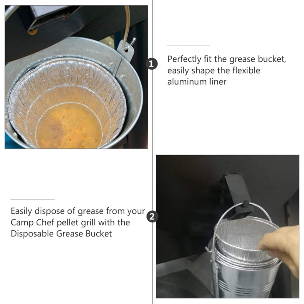 Grill Bucket for Grease, Grease Bucket with 12 Pcs Drip Grease Liners, Grill Smoker Bucket, for Camp Chef, for Traeger 20/22/34 Series, Pit Boss, Pellet β image 6